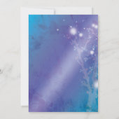 ブルーきらめくかわいい冬のブライダルシャワー 招待状 (裏面)