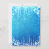 ブルーきらめくアイス凍っていウィンターブライダルシャワー 招待状 (裏面)
