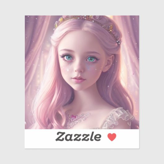 ブルーきらめくアイドプリンセスガール シール (シート)