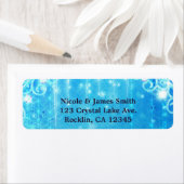 ブルーきらめくウィンター凍っていワンダーランドスノーフレーク ラベル (インサイチュ)