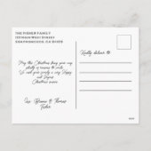 ブルーきらめくウィンター霜の降りたワンダーランドクリスマス シーズンポストカード (裏面)