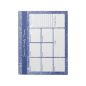 ブルーきらめくカスタムプランナーウィークリーTo Doリスト ノートパッド (回転)