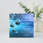 ブルーきらめくクモダンリスマスパーティの招待状 招待状 (スタンド正面)