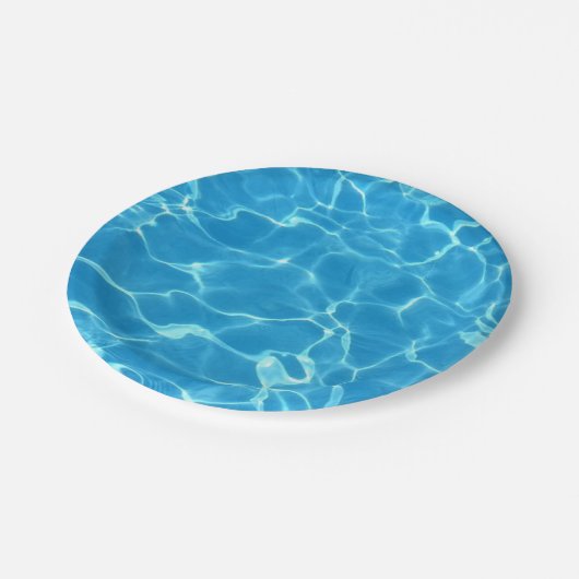 ブルーきらめくスイミングプールブルーウォーター水中競技 ペーパープレート (アングル)