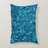 ブルーきらめくターコイズきらきら光る アクセントクッション (正面(垂直))