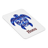 ブルーきらめくハワイアンシータートルオンホワイト マグネット (右側)