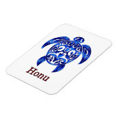 ブルーきらめくハワイアンシータートルオンホワイト マグネット (左側)