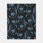 ブルーきらめくフローラ2 フリースブランケット (正面)