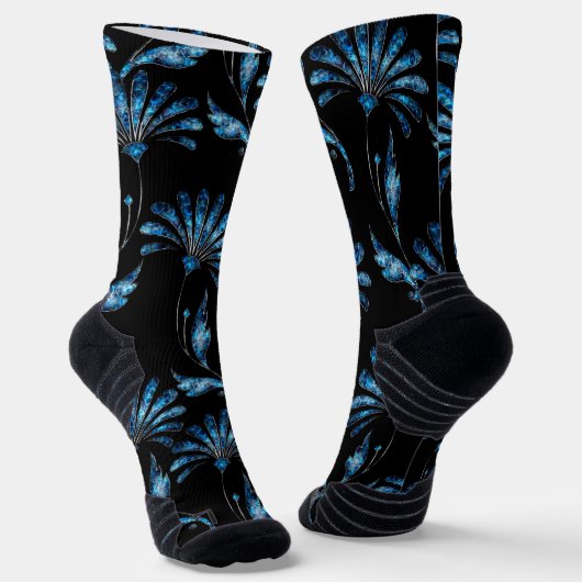 ブルーきらめくフローラ ソックス (傾斜あり)