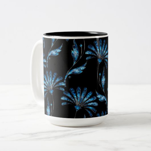 ブルーきらめくフローラ ツートーンマグカップ (正面左)