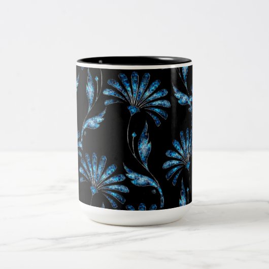ブルーきらめくフローラ ツートーンマグカップ (中央)