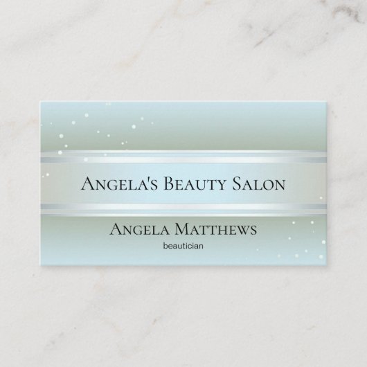 ブルーきらめく美しいアポイントメント名刺 予約カード (正面)