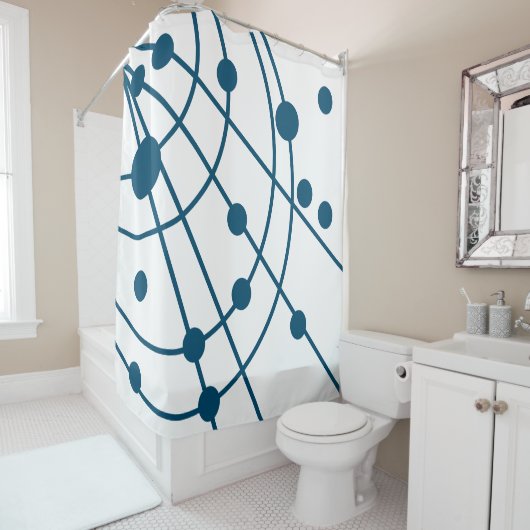 ブルーくもの巣 シャワーカーテン (インサイチュ)