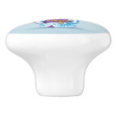 ブルーこけし人形さくらんぼの花器 セラミックノブ (側面)