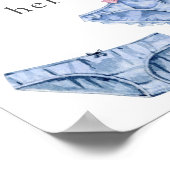 ブルーここにパンティーをドロップLingerieシャワーサイン ポスター (角)