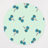 ブルーさくらんぼ ラベル (デザイン1)