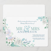 ブルーさんご夫妻の結婚後ブランチ招待状 招待状 (正面/裏面)