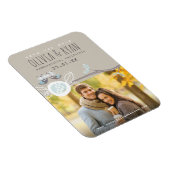 ブルーさん結婚のフクロウが写真を保存 マグネット (右側)