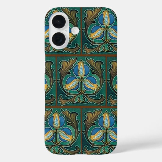 ブルーざくろのファウスマジョリカタイルiPhoneケース Case-Mate iPhoneケース (裏面)