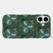 ブルーざくろのファウスマジョリカタイルiPhoneケース Case-Mate iPhoneケース (裏面 (横))
