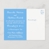 ブルーたった今結婚しましたライトハウス&シルボー結婚ト 案内ポストカード (裏面)