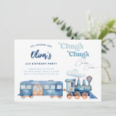 ブルーちゅがちゅが　ちゅーちゅー　モダン　おたんじょうび 招待状 (スタンド正面)