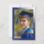 ブルーつながり写真卒業 サンキューカード (裏面)