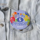 ブルーつや消しクッキーwバルーン私の誕生日 缶バッジ (インサイチュ)