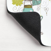 ブルーつるのメイスンがフローラを投げ掛けパーソナライズされたる マウスパッド (コーナー)