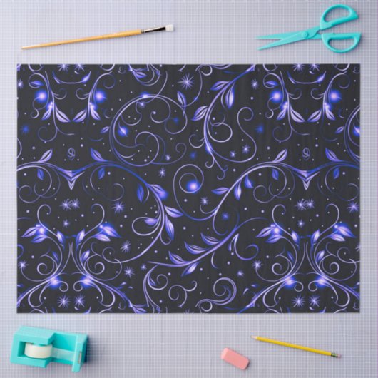 ブルーつる植物離れススタークリスマス 薄葉紙 (クラフト)