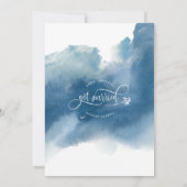 ブルーでおしゃれな結婚報告カード 招待状 (裏面)