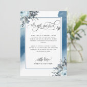 ブルーでおしゃれな結婚発表カード 招待状 (スタンド正面)