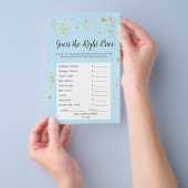 ブルーでゴールドのお祝い 正しい価格を当ててみて チラシ (ハンドル)