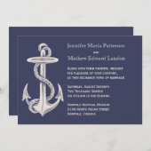 ブルーとアイボリーヴィンテージいかり結婚式招待状 招待状 (正面/裏面)