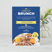 ブルーとイエローのモダンな父の日 招待状 (スタンド正面)