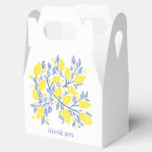 ブルーとイエローのレモンつる植物結婚式の引き出物箱 フェイバーボックス (オープン)