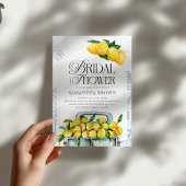 ブルーとイエローのレモン イタリアン ブライダル シャワー 招待状