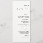 ブルーとイエローの抽象的な水彩画アート ユニークな結婚式 メニュー (正面)