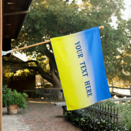 ブルーとイエローウクライナインスパイアカスタム文字 ハウスフラッグ