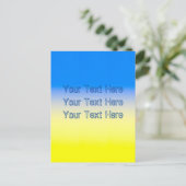 ブルーとイエローウクライナインスパイアカスタム文字 ポストカード (スタンド正面)