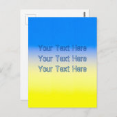 ブルーとイエローウクライナインスパイアカスタム文字 ポストカード (正面/裏面)