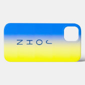 ブルーとイエローウクライナインスパイアカスタム文字 Case-Mate iPhoneケース (裏面 (横))