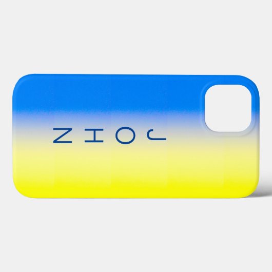 ブルーとイエローウクライナインスパイアカスタム文字 Case-Mate iPhoneケース (裏面 (横))