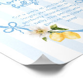 ブルーとイエローレモンベビーシャワーベリーゲーム ポスター (角)