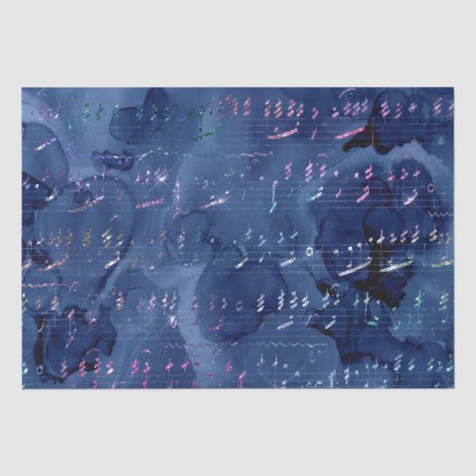 ブルーとイリデセントグリッターの美しい人魚の文字 薄葉紙 (正面)