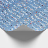 ブルーとカラー紙吹雪ホワイトハッピーバースデー ラッピングペーパー (角)