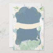 ブルーとグリーンのキュートなベビーシャワー招待状 招待状 (裏面)