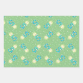 ブルーとグリーンの5番目の誕生日ラッピング紙 ラッピングペーパーシート (正面2)