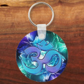 ブルーとグリーンを見るオム キーホルダー (正面)