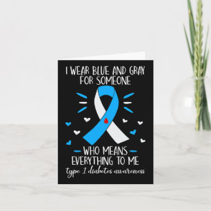 ブルーとグレーで1型糖尿病の認知度向上 Type 1 Diabetes Awareness カード